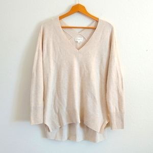 NWT Lou & Grey V Neck Oversized Beige Sweater